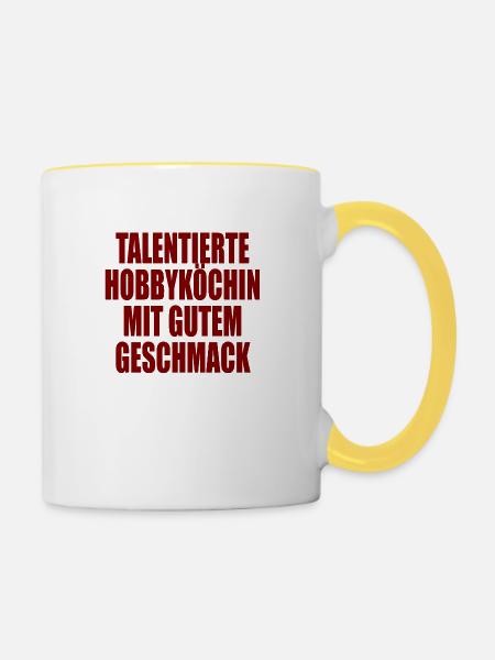 Hobbyköchin - Tasse zweifarbig - Weiß/Gelb