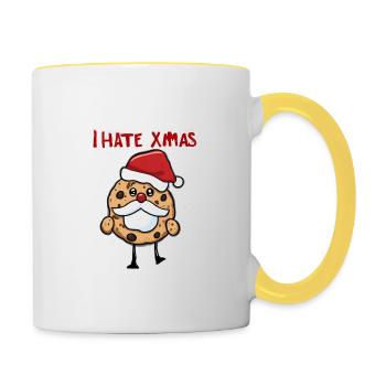 Je déteste Noël en colère Gâteau aux biscuits Noël - Mug contrasté - blanc/jaune - Droite