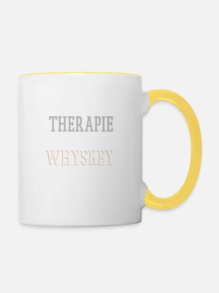 Whiskey - Tasse zweifarbig - Weiß/Gelb