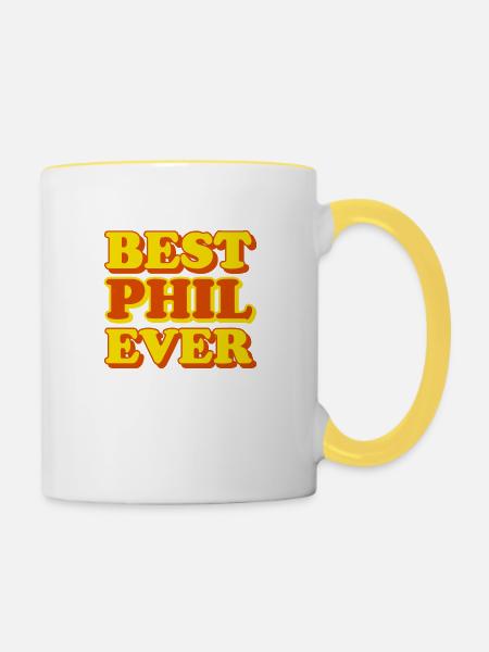 Phil Vorname Lustiges Geschenk - Tasse zweifarbig - Weiß/Gelb