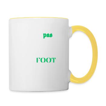 J'Peux pas j'ai Foot - Mug contrasté - blanc/jaune - Droite