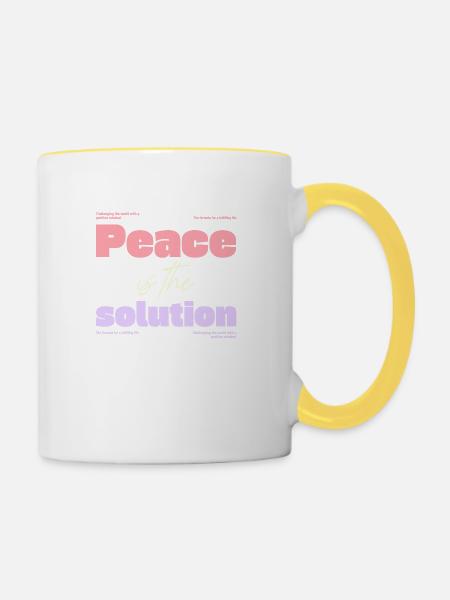 Geistige Gesundheit - Tasse zweifarbig - Weiß/Gelb