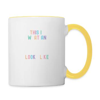This Is What An Awesome Girlfriend Looks Like - - Contrasting Mug - white/yellow - Right
