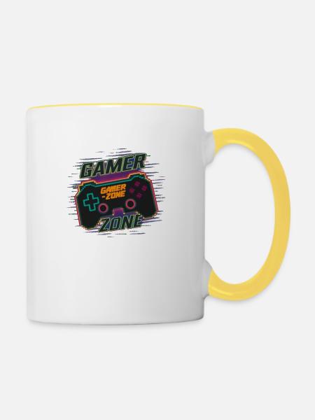 GAMER ZONE - Tasse zweifarbig - Weiß/Gelb