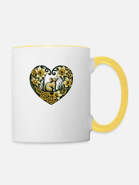 Nagetier-Liebe - Tasse zweifarbig - Weiß/Gelb