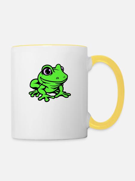 frosch comic - Tasse zweifarbig - Weiß/Gelb