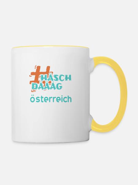 Austria Österreich - Tasse zweifarbig - Weiß/Gelb