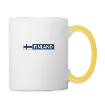 Finland National Flag - Contrasting Mug - white/yellow - Right