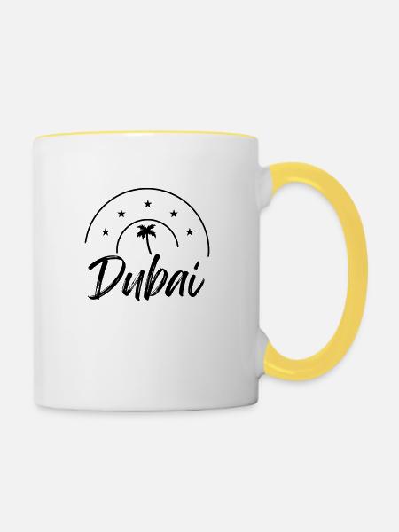 Dubai - Tasse zweifarbig - Weiß/Gelb