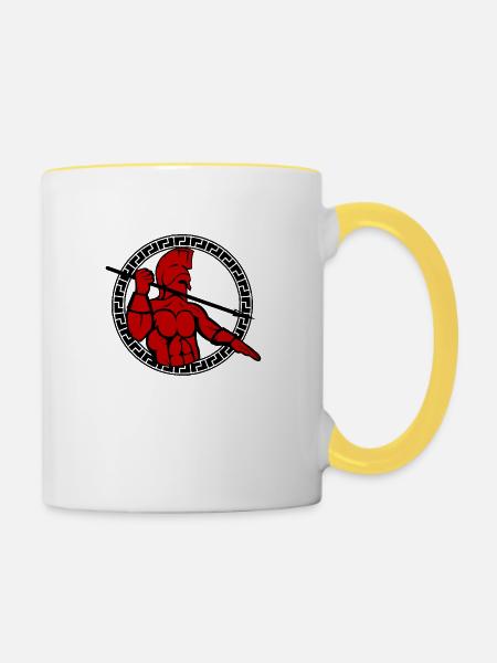Spartaner - Tasse zweifarbig - Weiß/Gelb
