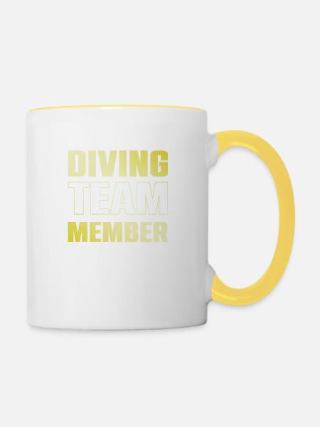 Diving Team - Tasse zweifarbig - Weiß/Gelb