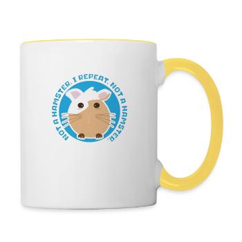 Cochon d'Inde humoristique Not a hamster - Mug contrasté - blanc/jaune - Droite