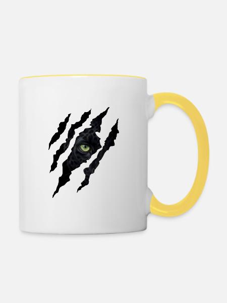 Panther Claw - Tasse zweifarbig - Weiß/Gelb