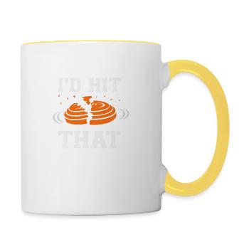 Clay Pigeon Shooting Sports Gift Idea - Contrasting Mug - white/yellow - Right