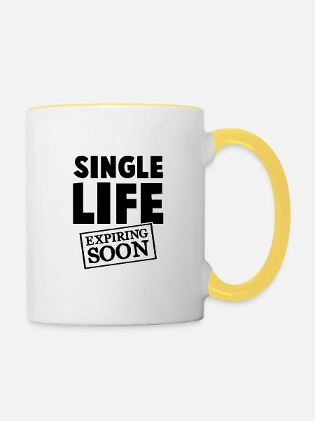 single leben bräutigam - Tasse zweifarbig - Weiß/Gelb