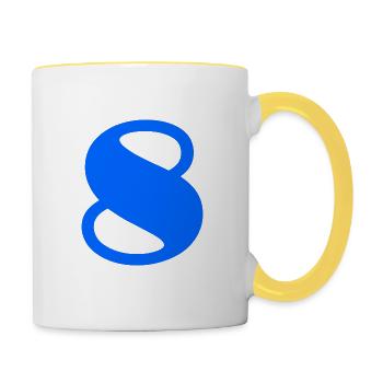8. 8 YEARS. EIGHT. 8TH ANNIVERSARY. ANNIVERSARY - Contrasting Mug - white/yellow - Right