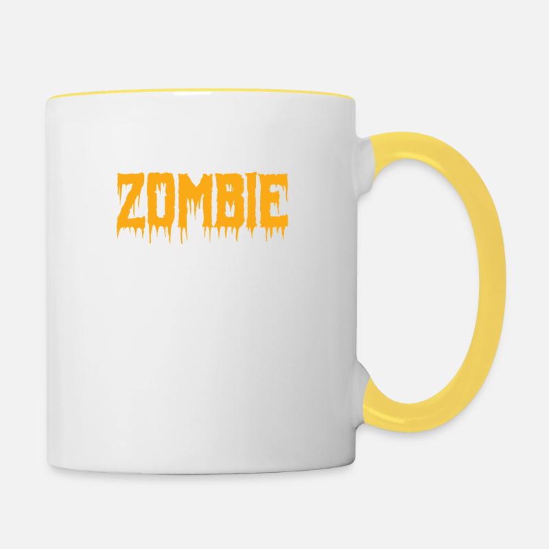 Zombie Baby - Halloween - Sorcière - Dracula - Horreur - Mug contrasté - blanc/jaune