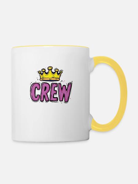 Crew Grafik - Tasse zweifarbig - Weiß/Gelb