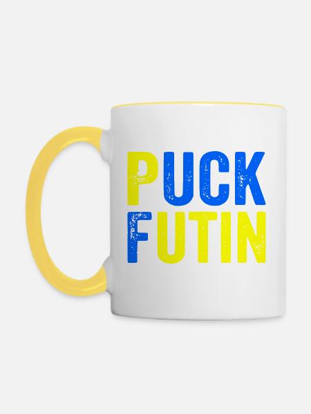 Puck futin - Tasse zweifarbig - Weiß/Gelb