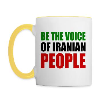 Be the voice of iranian people - Contrasting Mug - white/yellow - Left