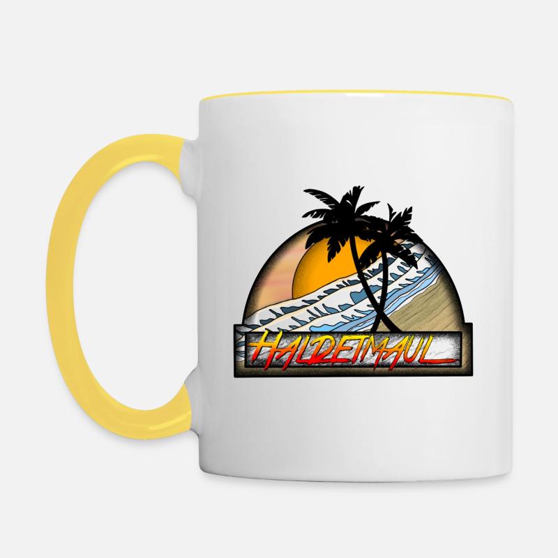 Haldeimaul - Tasse zweifarbig - Weiß/Gelb