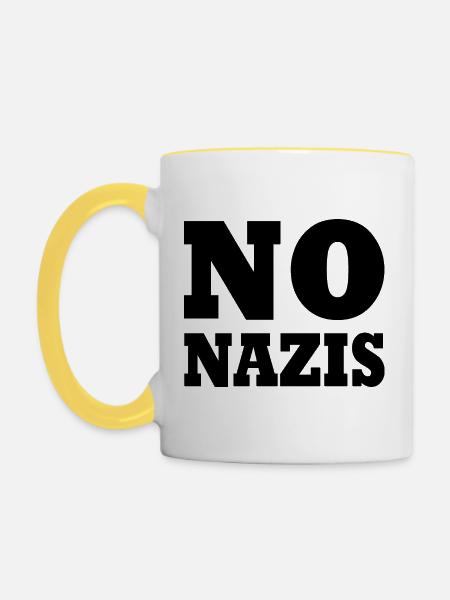 No nazis - Tasse zweifarbig - Weiß/Gelb
