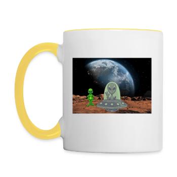 S’envoler - Mug contrasté - blanc/jaune - Gauche