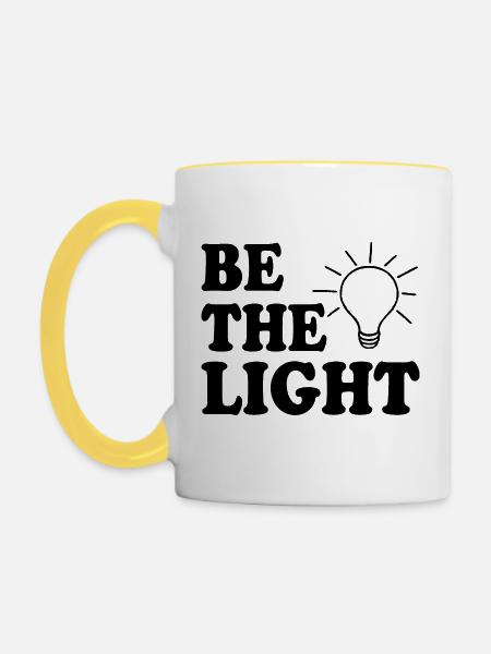 Be the light - Tasse zweifarbig - Weiß/Gelb