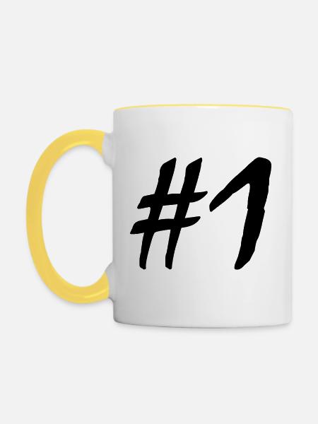 #1 - Tasse zweifarbig - Weiß/Gelb