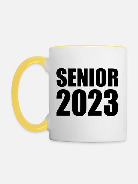 Senior 2023 - Tasse zweifarbig - Weiß/Gelb