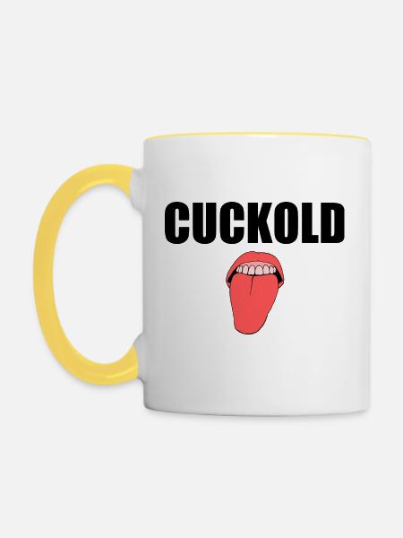 Cuckold - Tasse zweifarbig - Weiß/Gelb