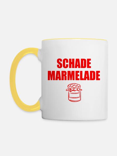 Schade Marmelade - Tasse zweifarbig - Weiß/Gelb