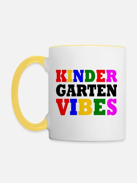 kindergarten vibes - Tasse zweifarbig - Weiß/Gelb