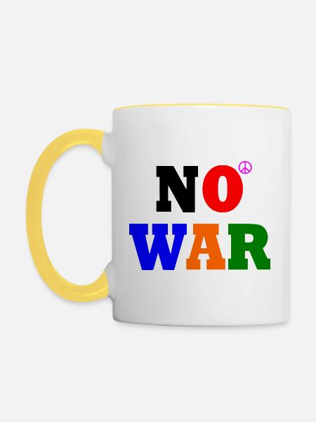 No war - Tasse zweifarbig - Weiß/Gelb