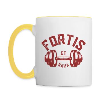 Strong and healthy - Contrasting Mug - white/yellow - Left