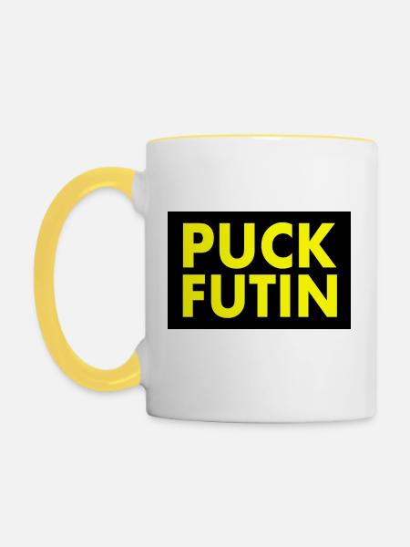 Puck futin - Tasse zweifarbig - Weiß/Gelb