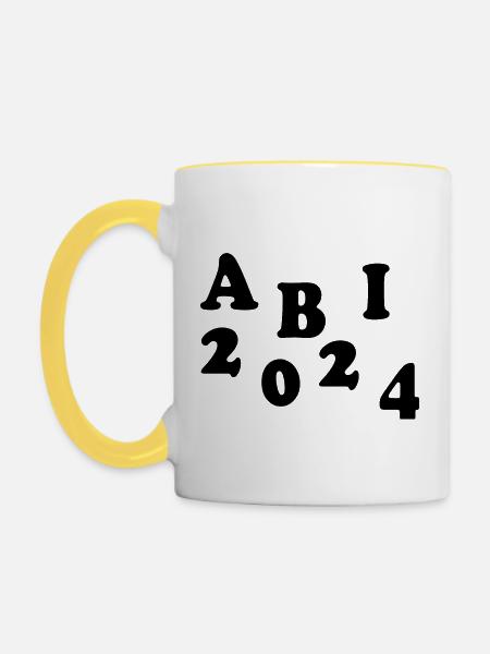Abi 2024 - Tasse zweifarbig - Weiß/Gelb