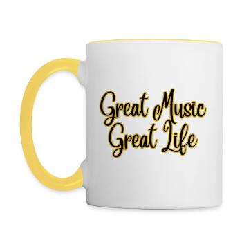 Grande musique 2 - Mug contrasté - blanc/jaune - Gauche