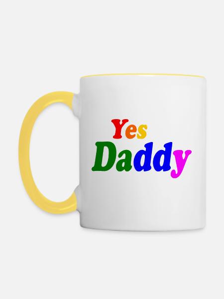 Yes daddy - Tasse zweifarbig - Weiß/Gelb