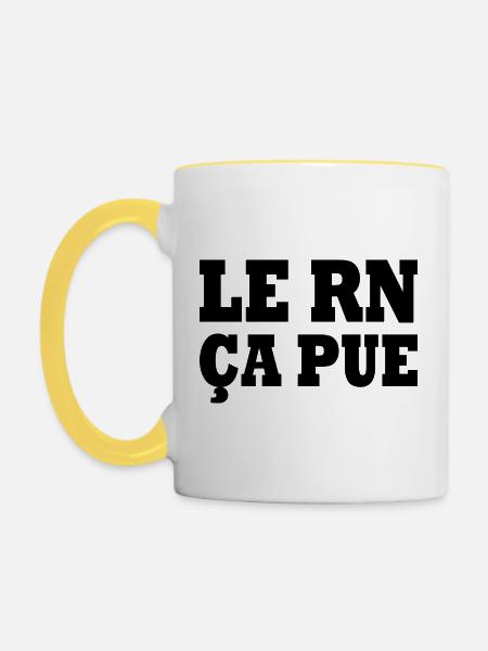 Der RN stinkt - Tasse zweifarbig - Weiß/Gelb