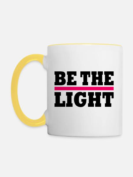 Be the light - Tasse zweifarbig - Weiß/Gelb