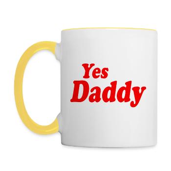 Yes daddy - Tasse zweifarbig - Weiß/Gelb - Links
