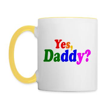 Yes daddy - Tasse zweifarbig - Weiß/Gelb - Links