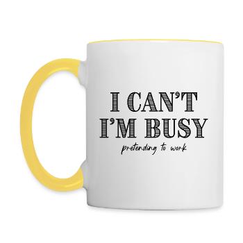 Office Office Humor Office Job Office Life Funny Sayings - Contrasting Mug - white/yellow - Left