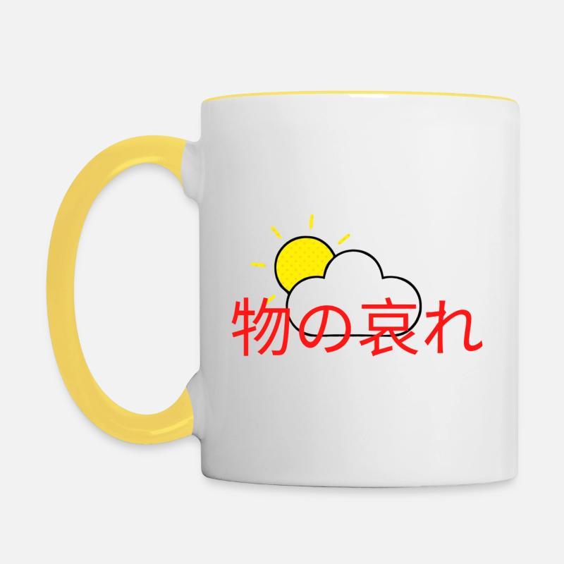 Mono pas de soleil conscient - Mug contrasté - blanc/jaune