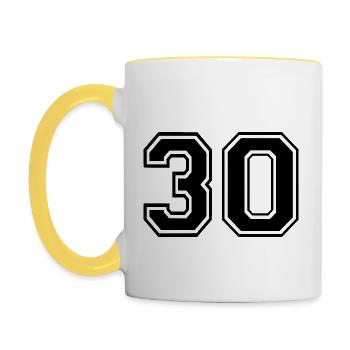 30 - Contrasting Mug - white/yellow - Left