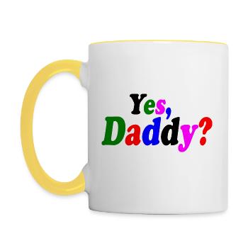 Yes dadddy - Contrasting Mug - white/yellow - Left