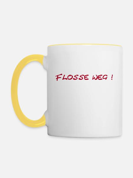 Flosse weg ! - Tasse zweifarbig - Weiß/Gelb