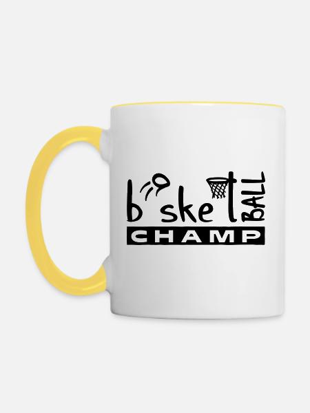 Basketball Champ - Tasse zweifarbig - Weiß/Gelb