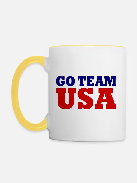 Go team usa - Tasse zweifarbig - Weiß/Gelb